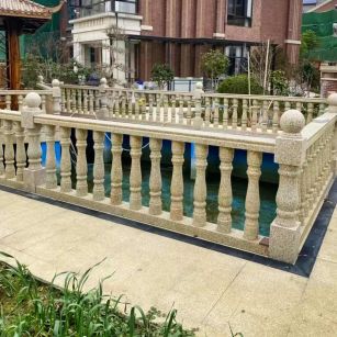 平凉黄金麻花岗岩石材栏杆，扶手，将军柱，花瓶柱