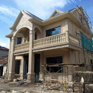 平凉 黄金麻花岗岩石材私人别墅雕花门楼柱阳台栏杆