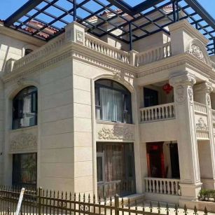 平凉 黄金麻花岗岩荔枝面别墅外墙干挂