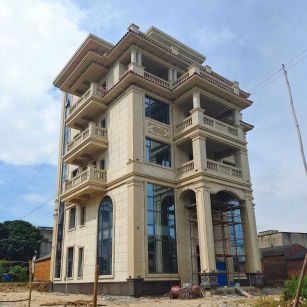 平凉 黄金麻花岗岩石材别墅外墙干挂搭配（雕花栏杆花瓶柱门楼罗马柱）