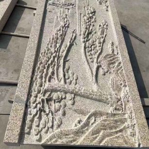 平凉 黄金麻雕刻板浮雕迎客松