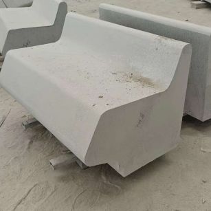 平凉 芝麻白花岗岩异形坐凳，石凳