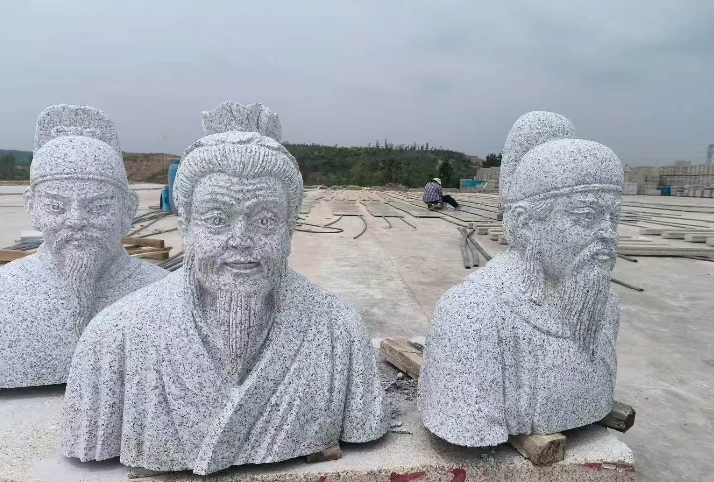 平凉 白麻花岗岩石材人物立体雕刻