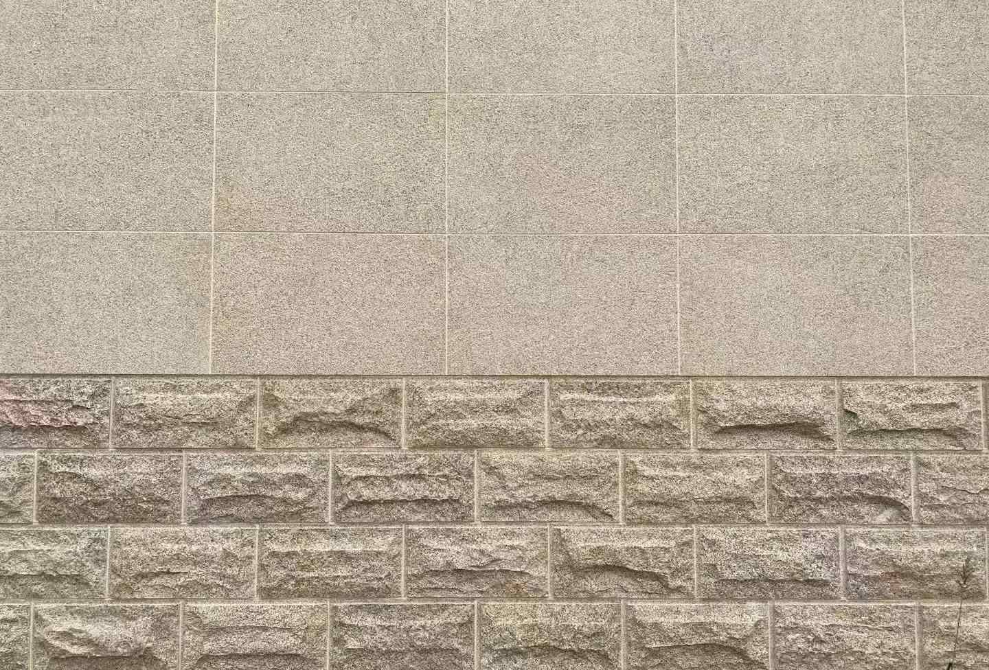 平凉 黄金麻自然面蘑菇石配荔枝面干挂