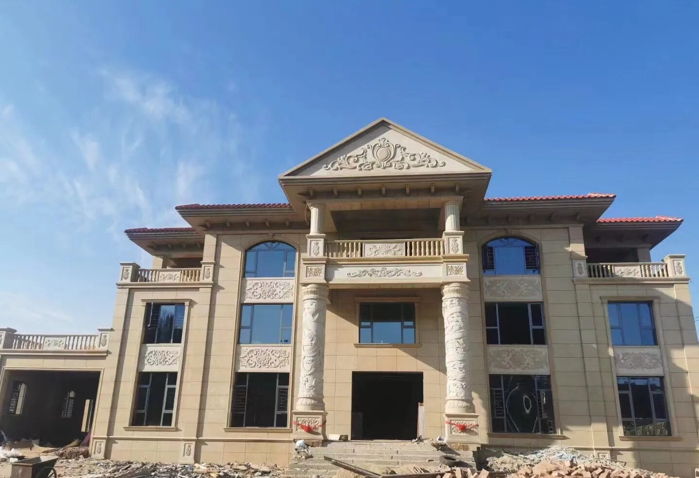 平凉 黄金麻花岗岩别墅外墙干挂