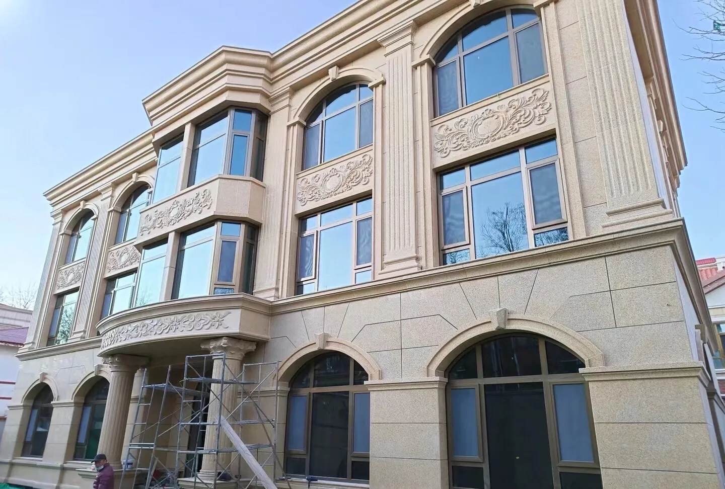 平凉 黄金麻花岗岩别墅外墙干挂